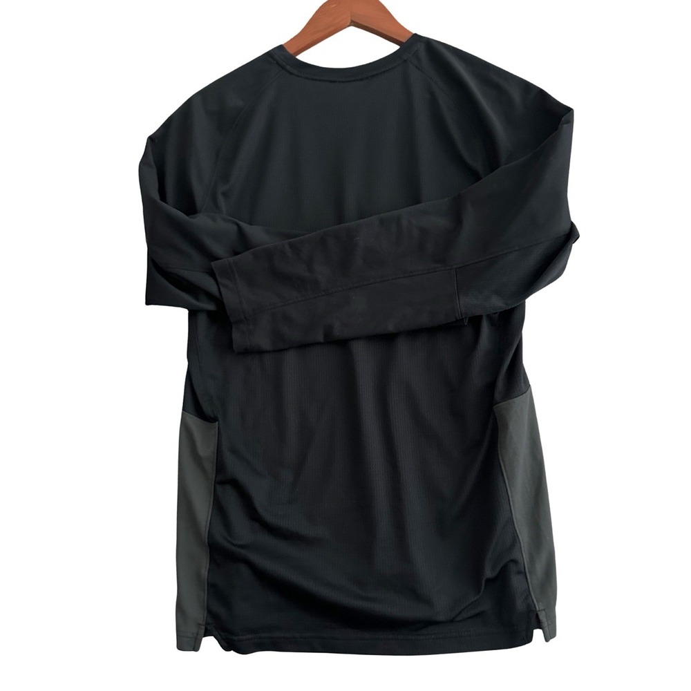 Nike Dri-FIT Men's M Black Gray Panel Long Sleeve Training Shirt 677638-010 - Picture 10 of 11